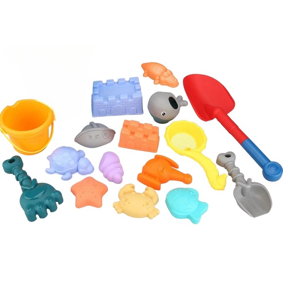 Beach Toys and Molds Set (Includes 17 Pieces), Loved by Kids of All Ages - Picture 1 of 3